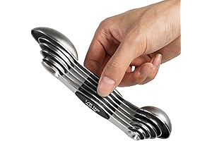 6-Pc Magnetic Stainless Steel Dual-Sided Stackable Measuring Spoons for Dry and Wet Ingredients