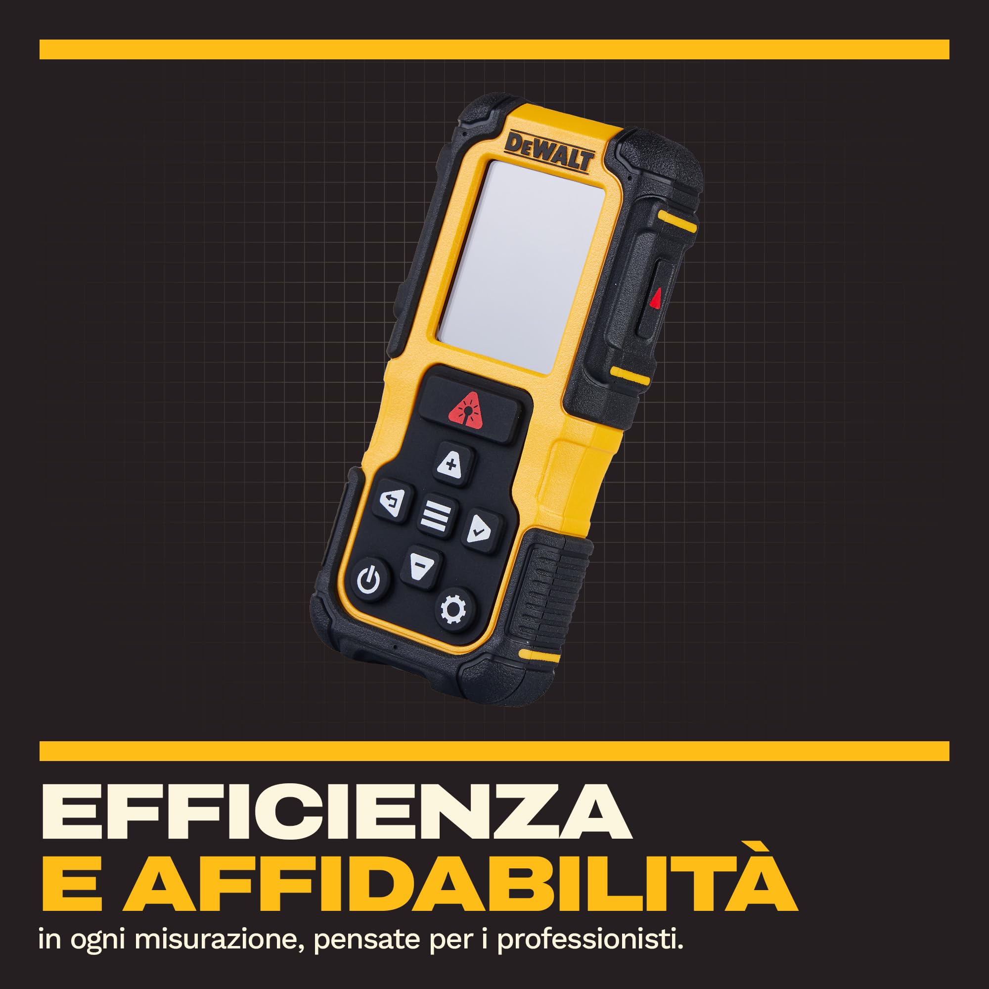 DEWALT Misuratore di distanze laser 60 metri con batteria al litio ricaricabile fino a 60m, DWHT78200-XJ