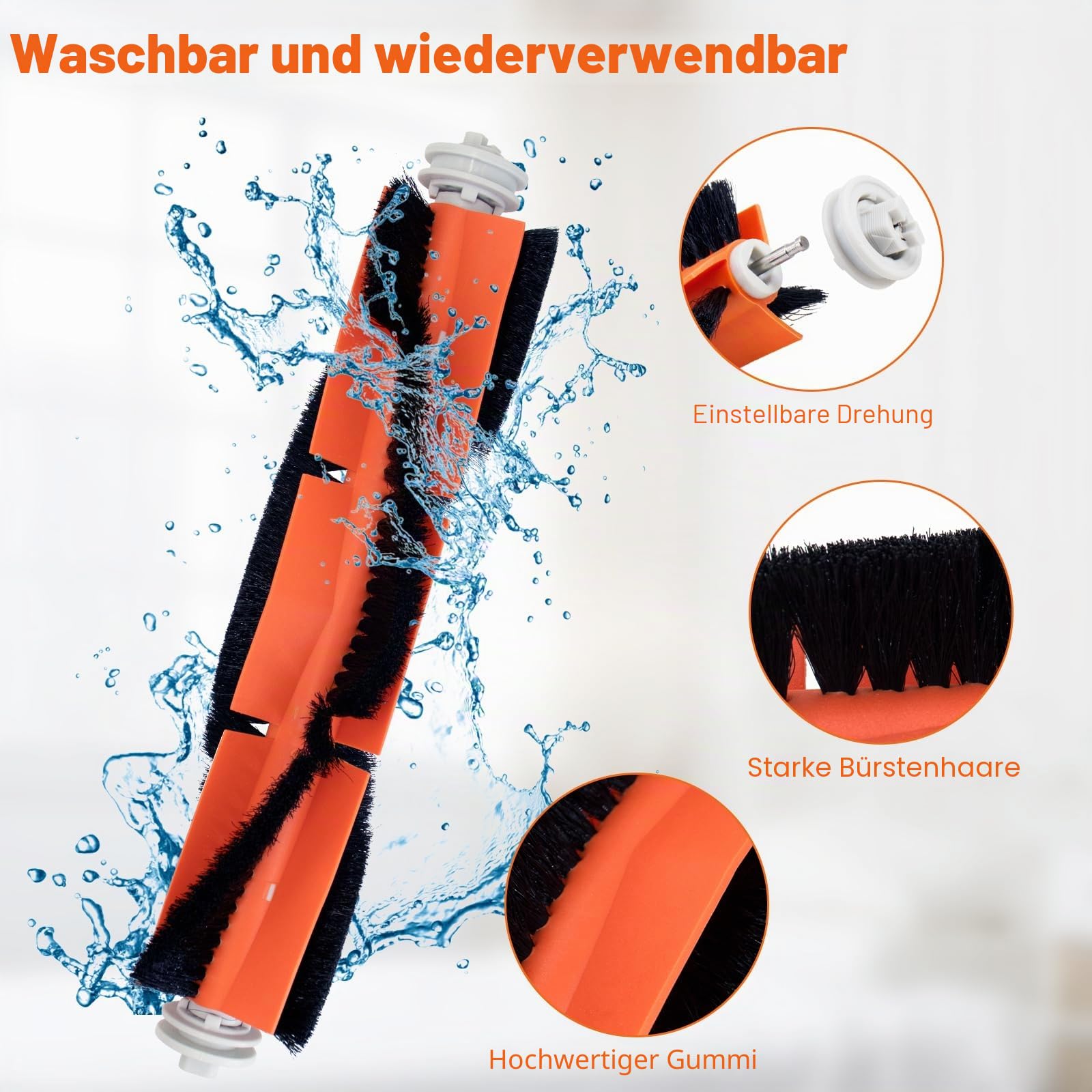 Chuancheng 12-teiliges Zubehör-Set für Dreame D9, D9 Max, D9 Max Gen2, D9 Pro, L10 Pro Staubsaugerteile, 2 Hauptbürsten, 4 Seitenbürsten, 4 Filter, 1 Reinigungsbürste, 1 Schraubendreher (weiß)
