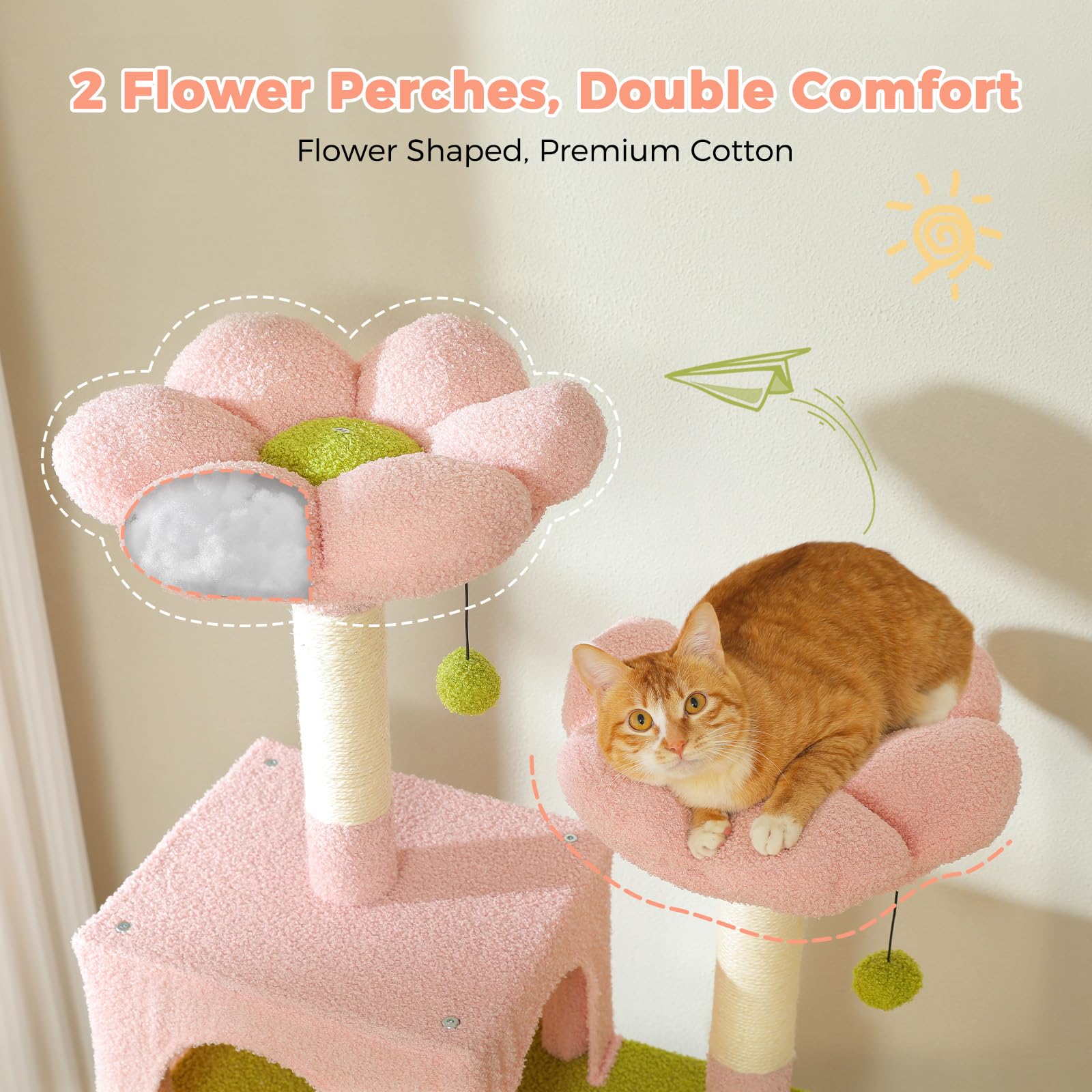 Amazon.com : PAWZ Road Flower Cat Tree, 72 Inches Large Cat Tower