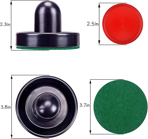 Miniatura 9 de ONE250 empujadores de hockey de aire y discos de hockey de aire rojo, asas de portería Accesorios de repuesto para mesas de juego (4 Striker, 4