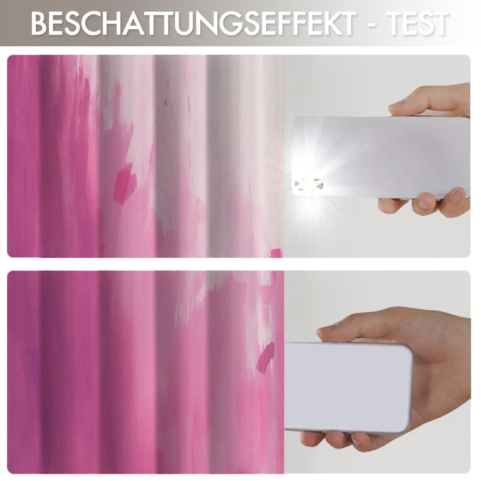 Rosa Vorhänge Blickdicht Pinkes Graffiti Vorhang 2er Set H 175 x B 140 cm, Ultra Soft Verdunklungsvorhänge mit Ösen Thermovorhang Geometrie Gardinen für Schlafzimmer Küche