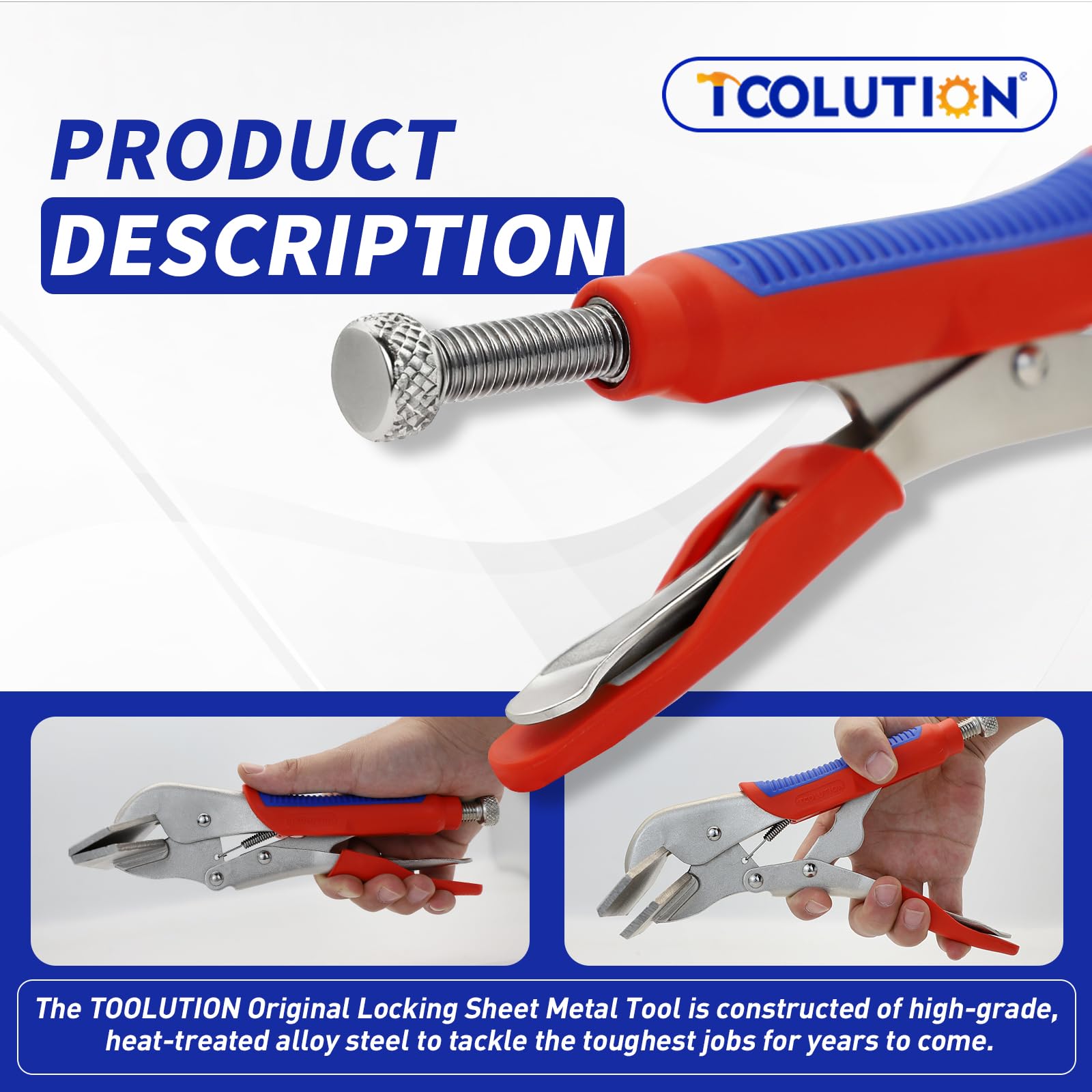 3-tlg. Gripzangen-Set für Schweißer – Profi-Metallbau-Kit mit 11" C-Klemme, 10" Breitmaul-Gripzange & 10" U-Form Feststellzange – Cr-V