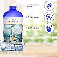 Vista 2 de Plata Coloidal Líquida Botella de vidrio de 8 oz de Silver Holistics
