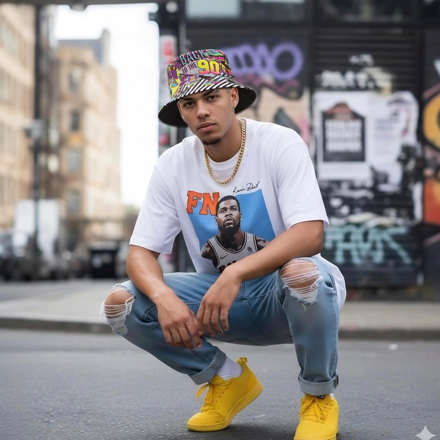 YAMEIZE Retro 90s Bucket Hat for Men Women Fashion 90s Outfits Rave Sun Cap Packable Fisherman Bucket Hat Outdoor - Image 7