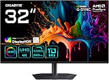 GIGABYTE MO32U2 Moniteur Gaming OLED 32” 4K UHD - 3840 x 2160, 240Hz, 0.03ms, 250 CD/m², G-Sync Compatible, FreeSync Premium Pro, Display HDR True Black 400, HDMI 2.1, DisplayPort 1.4 - 1