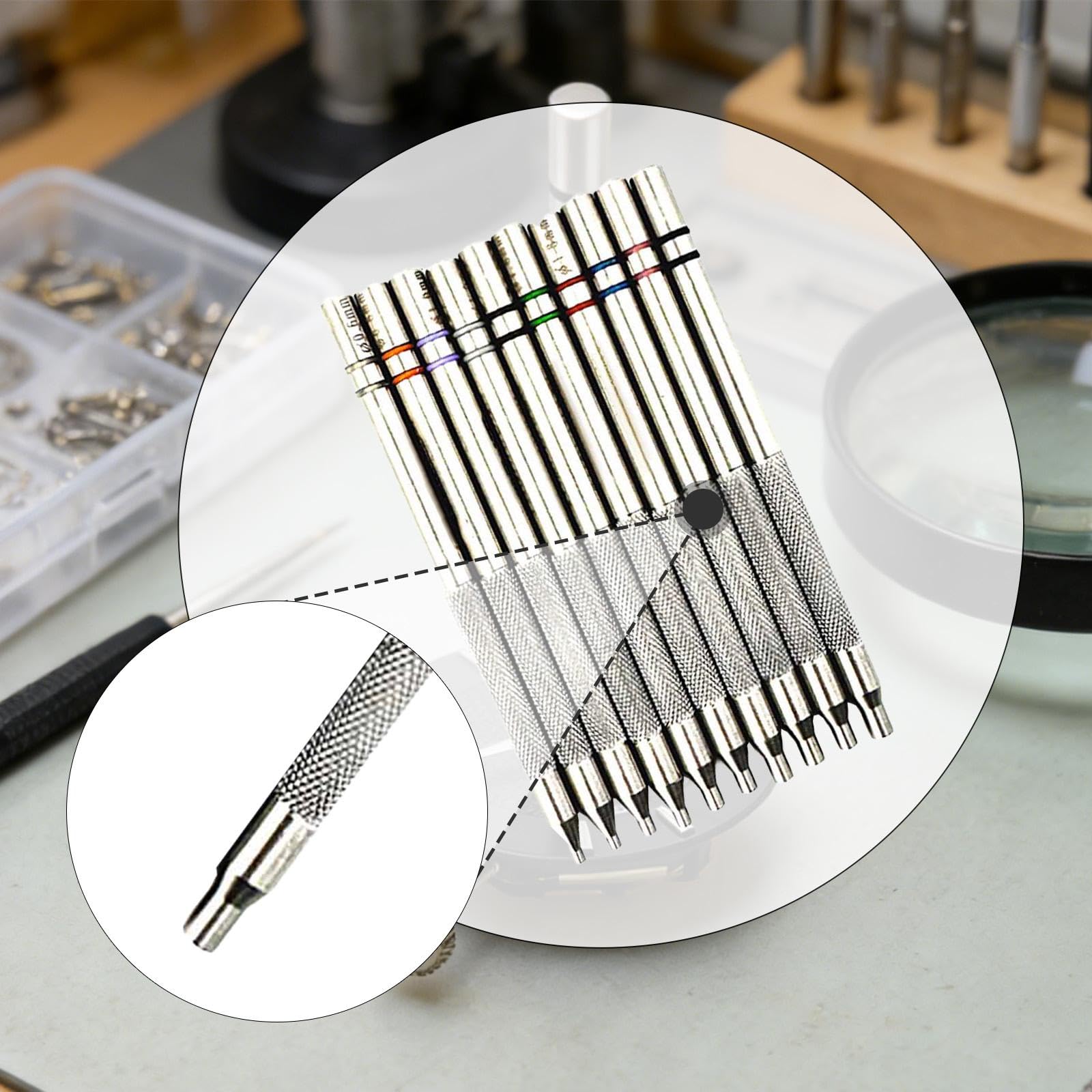 Harilla Kit d'outils de réparation pour Aiguilles de Montre, poussoirs, en Acier Inoxydable, pour horlogers et bijoutiers (Minutes et Secondes).