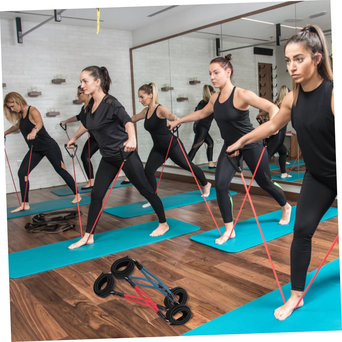 BESPORTBLE Set di 4 Fasce di Resistenza in Lattice per Gambe E Cosce da 10 Libbre E 15 Libbre Attrezzatura per Esercizi per Donne Pilates Fisioterapia