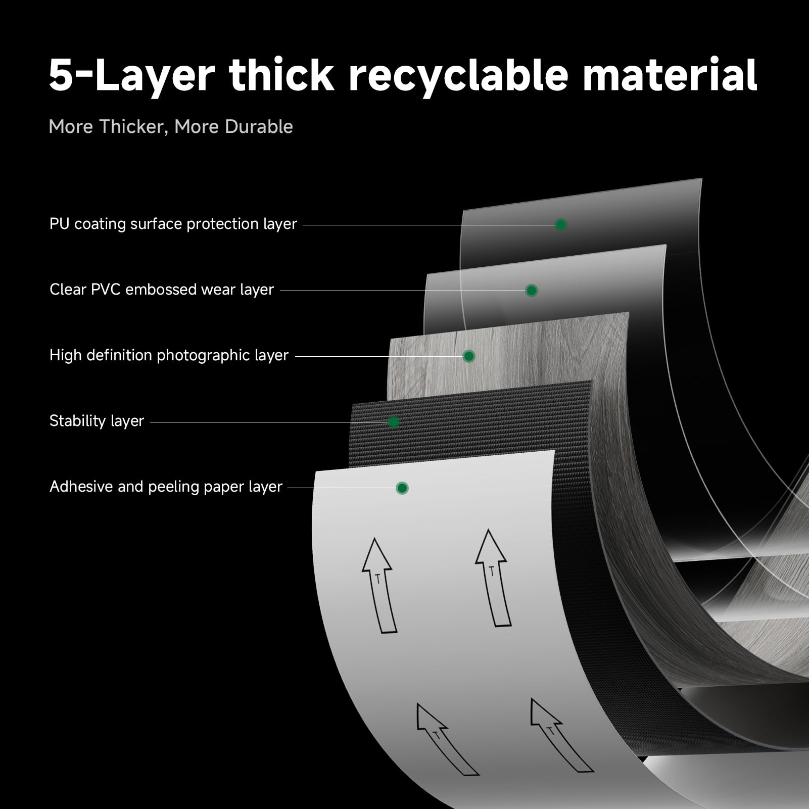 Pavimento laminato autoadesivo effetto legno Pavimento in vinile per cucina, soggiorno, bagno 2,0 mm (2,51 m², Grigios)