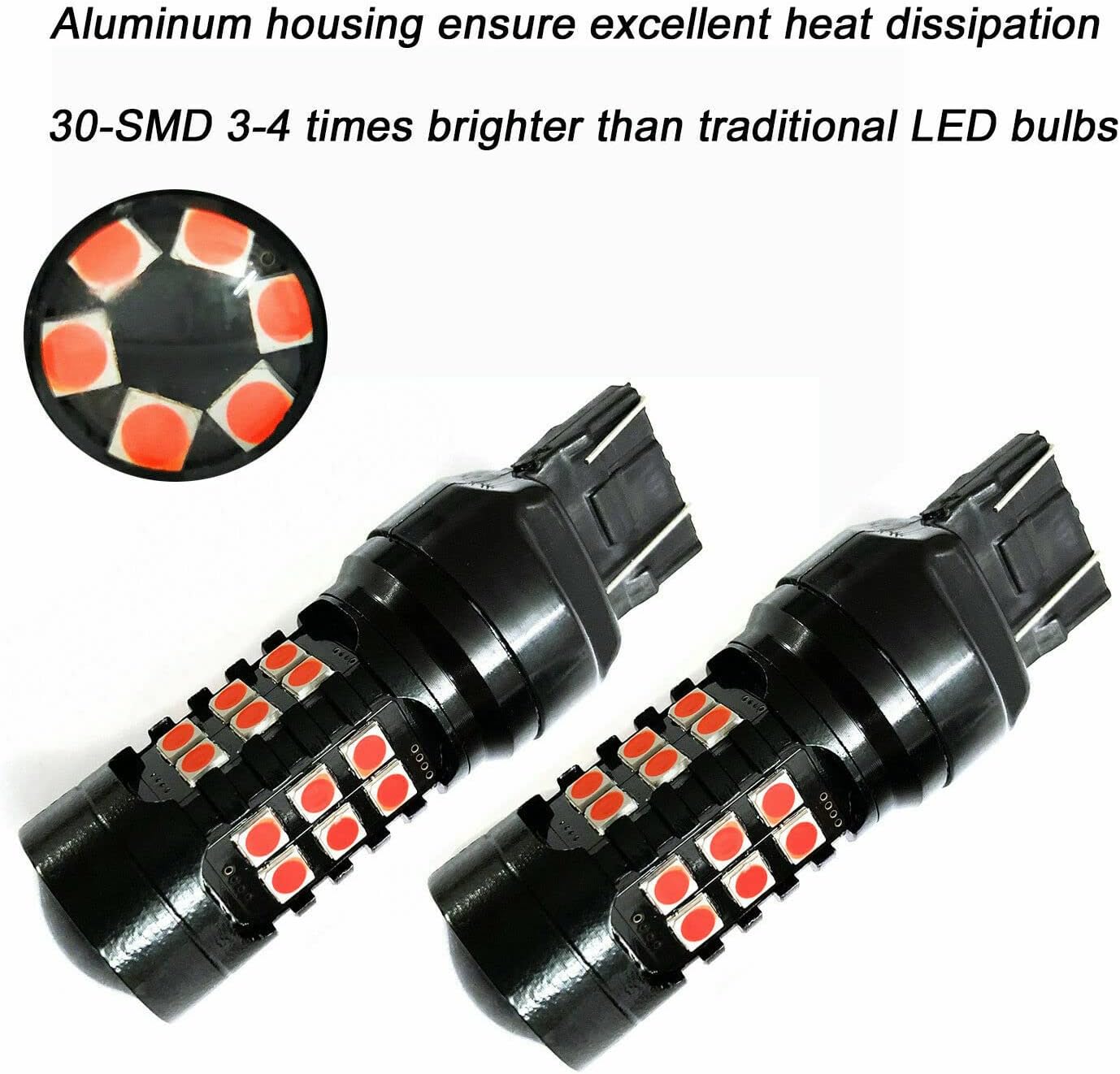 7443 Red LED Strobe Brake Lights Bulbs for Honda Accord Civic CR-V Element FIT Odyssey Pilot 1995-2015