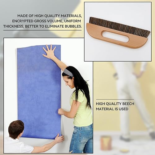 Miniatura 17 de KUMGROT Suministros de eliminación de papel de pared, cepillo alisador de papel tapiz, cepillo de pasta de papel tapiz, herramienta para colgar