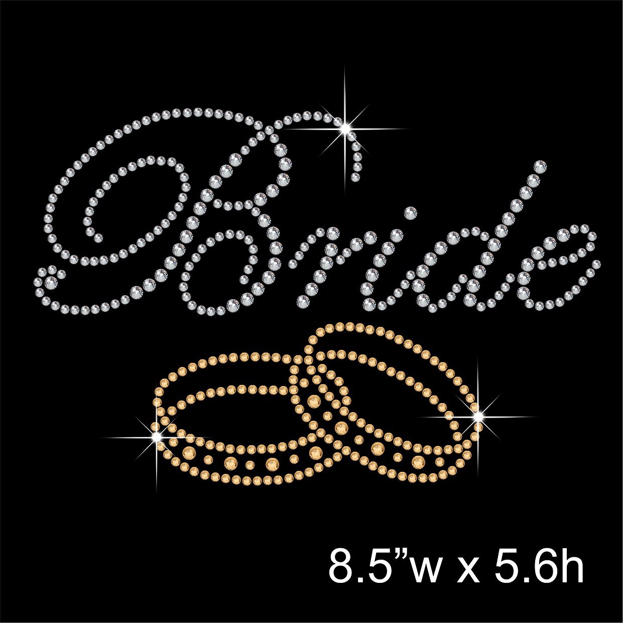 TShirt Showroom Bride with Bangles - Hen Stag Party Hotfix Rhinestone Diamante Iron on Transfer Motif Applique