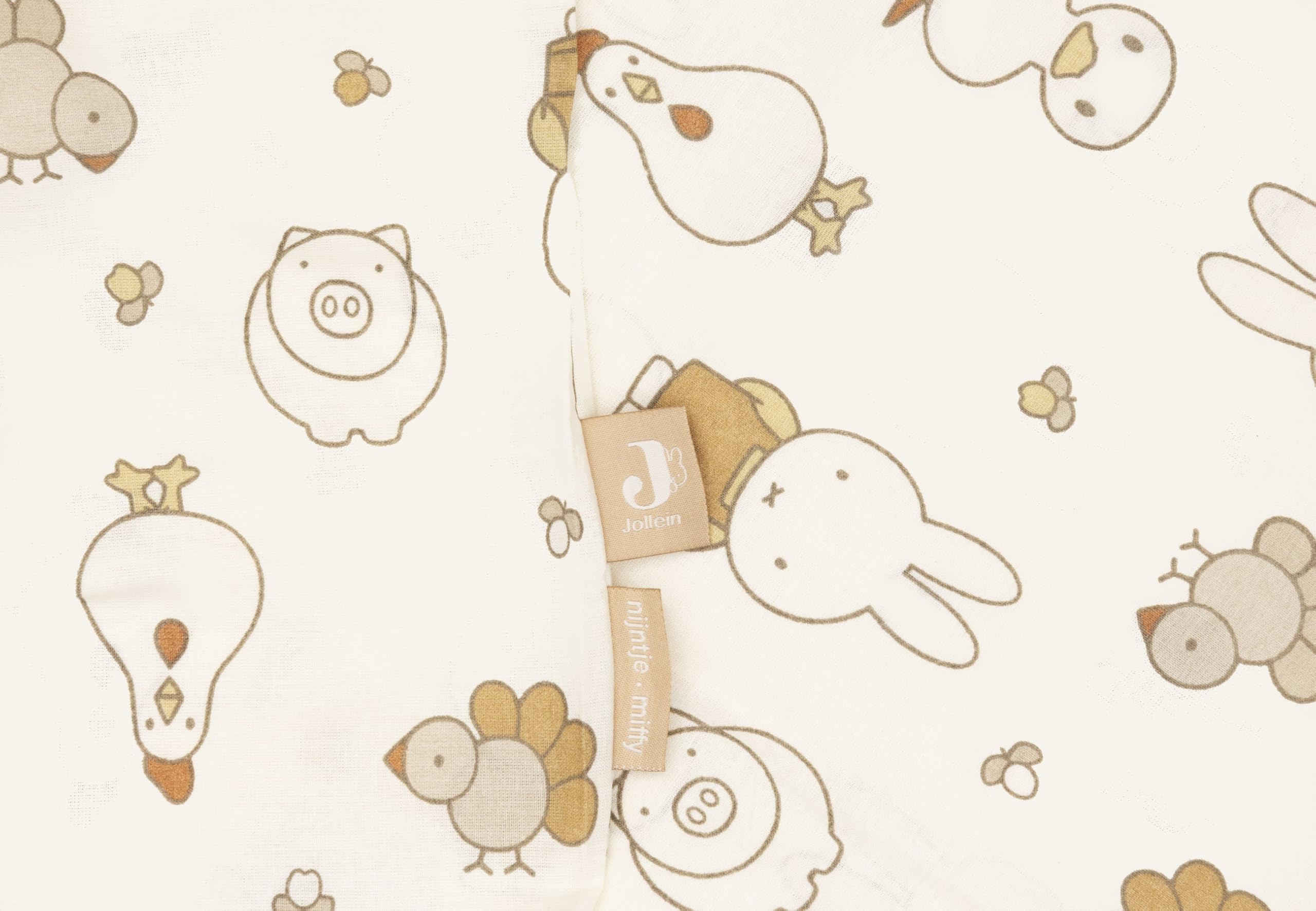 Jollein Pościel dziecięca – Miffy Family Farm – 100 x 140 cm – 100% bawełna – pościel dziecięca z poszewką na poduszkę – zestaw pościeli