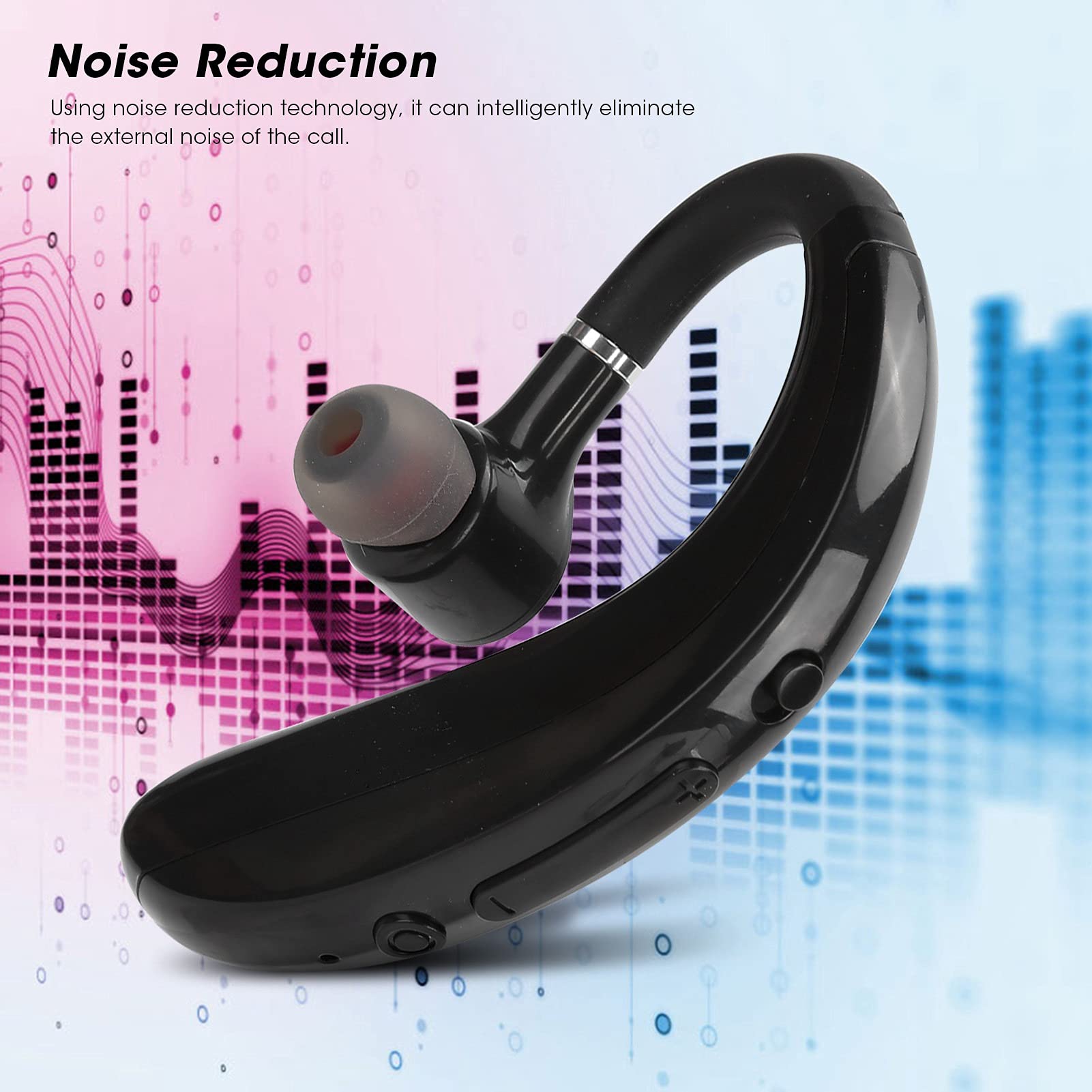Goshyda Écouteurs sans Fil, Bluetooth 5.0 Rotation à 180 Degrés Réduction du Bruit Oreille Unique Casque D'écoute pour Affaires Parler Sports