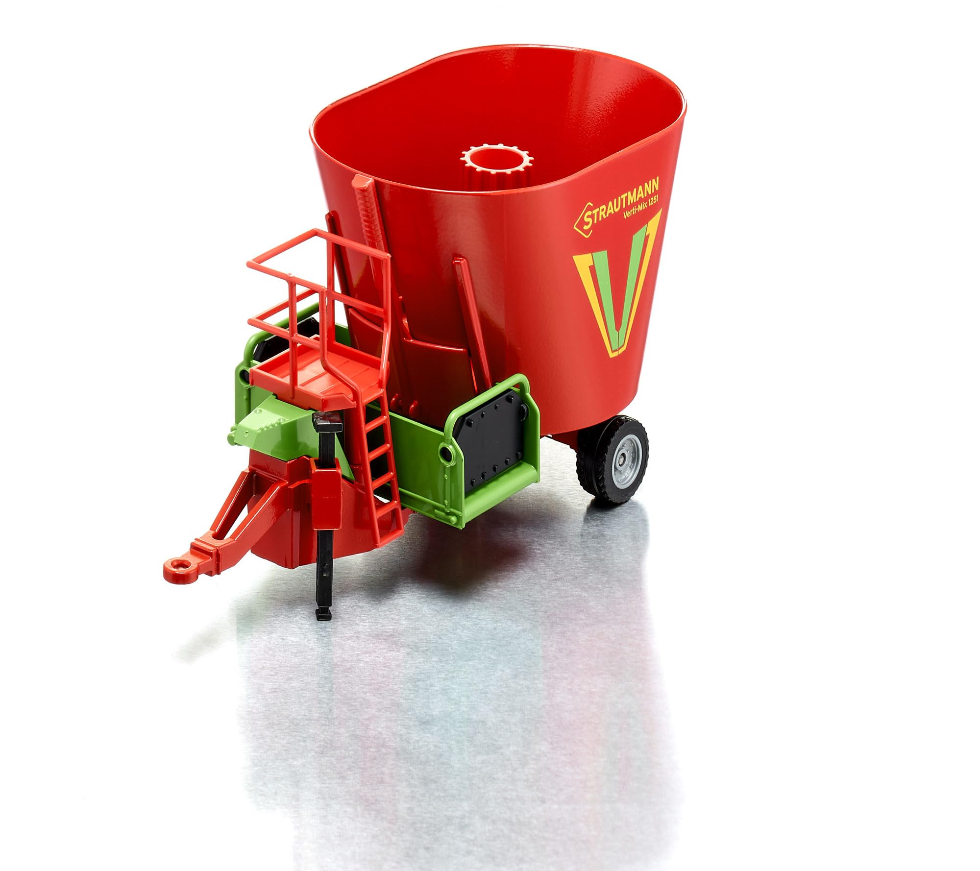 SIKU 2450 - Mélangeuse, 1:32, Métal/Plastique, Pièces Mobiles, Compatible avec Attelage Arrière Standard, Rouge
