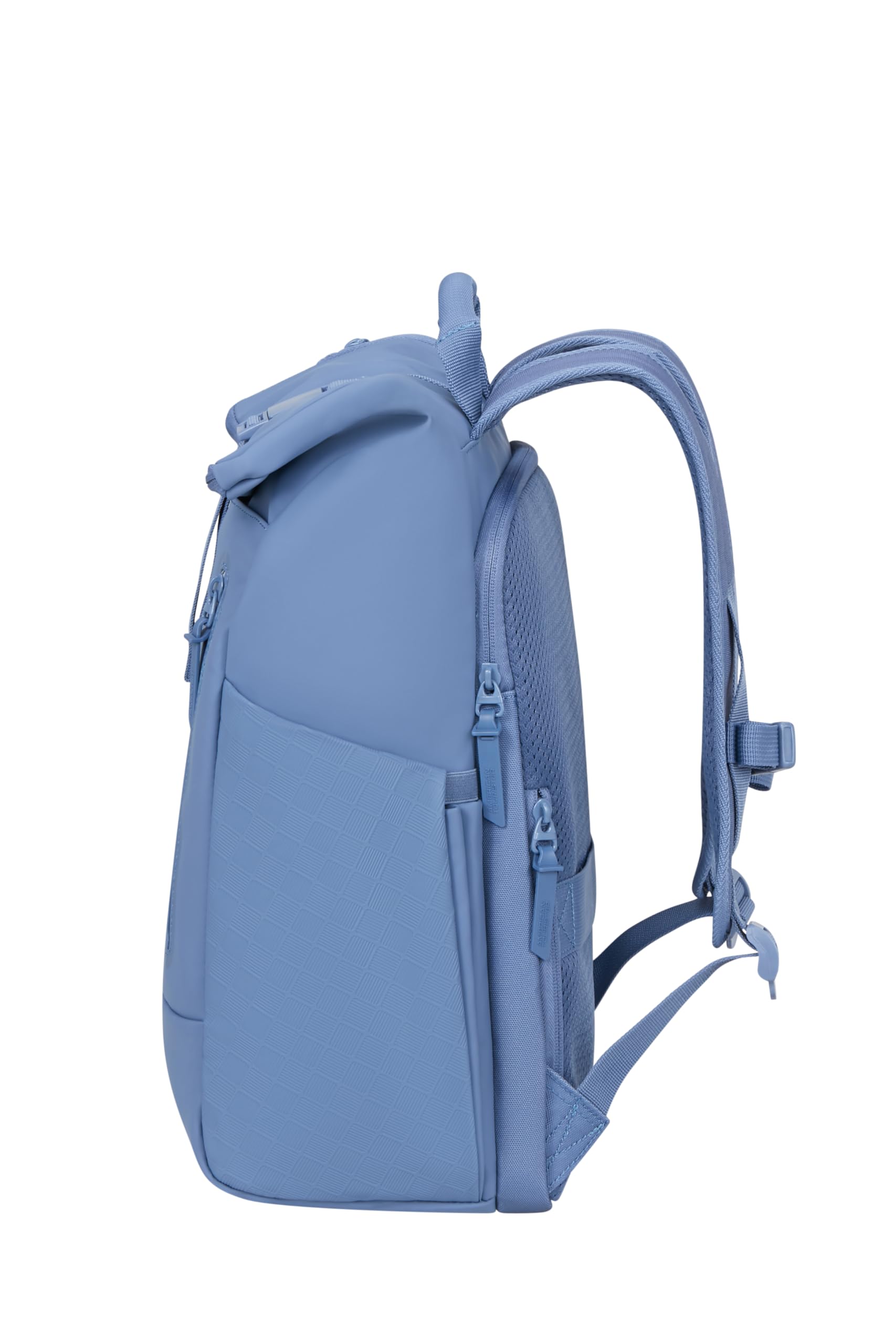 American Tourister Urban Tide - Mochila PC Rolltop 14", Mochila Business & Viaje Repelente al Agua, para Oficina, Escuela, Universidad & Viajes - Azul (Storm Blue)