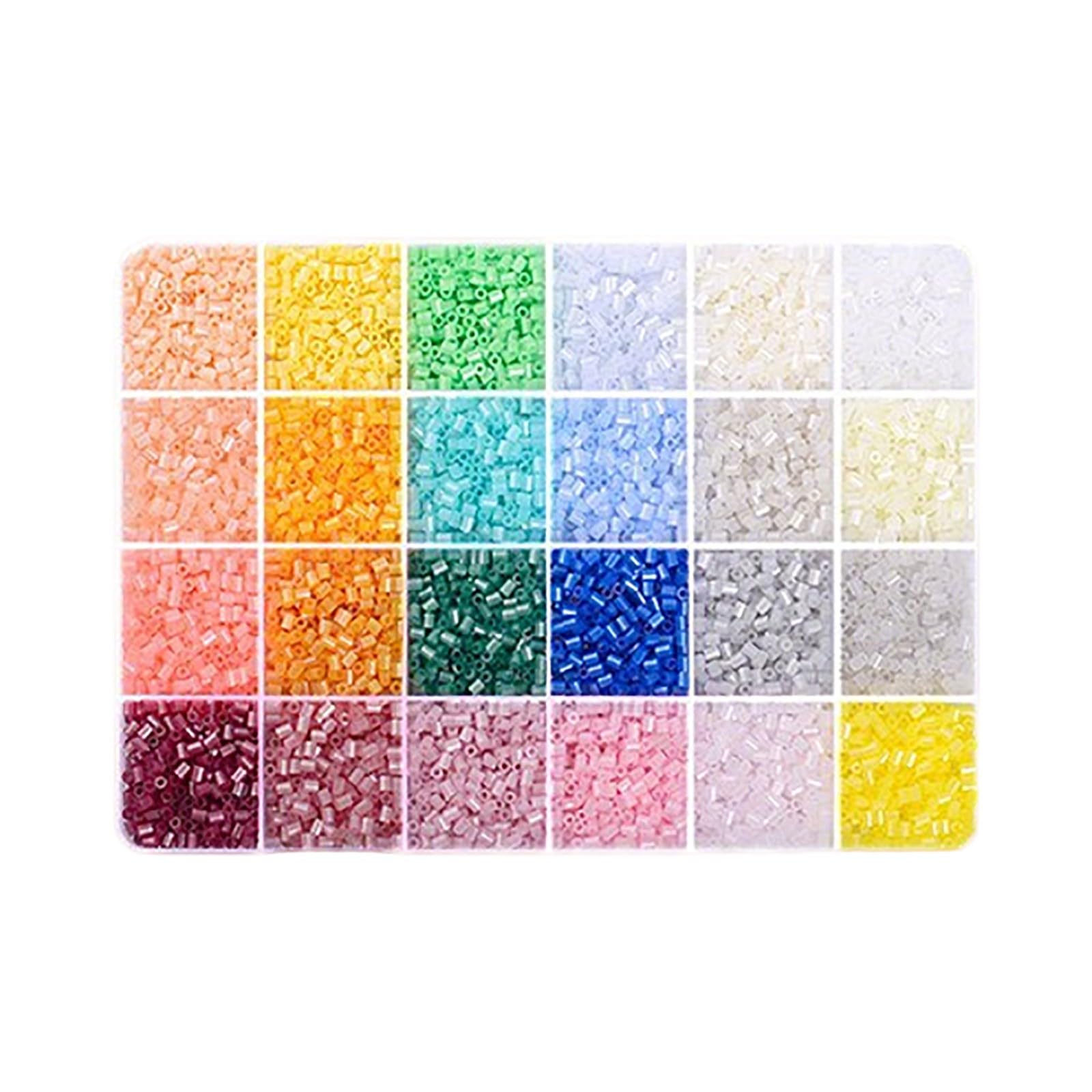 12000 Fuse Beads 2.6mm 24 Multicolour Iron Pixel Art Beads Craft Kit Kids DIY Activity Birthday Christmas Gift Set (Beige, 19 * 13 * 2)