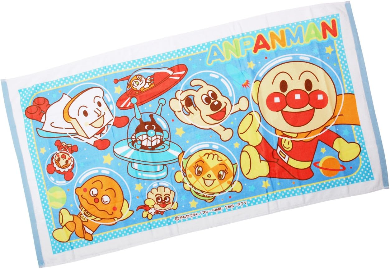 Anpanman "Dream pattern" bath towel Anime Anime Toy Store / [Blue] (japan import)