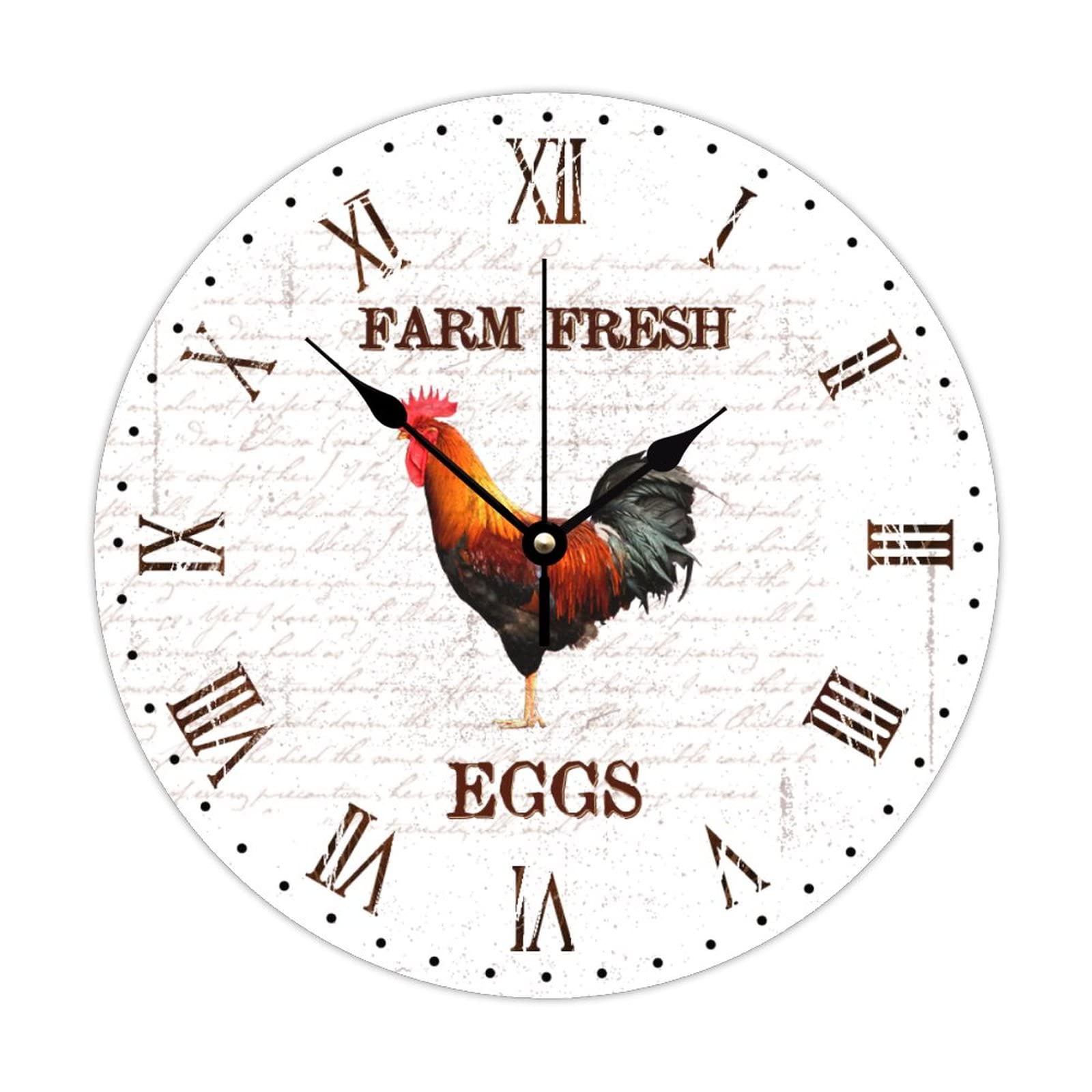 Horloge murale en bois sans tic-tac pour salon et chambre