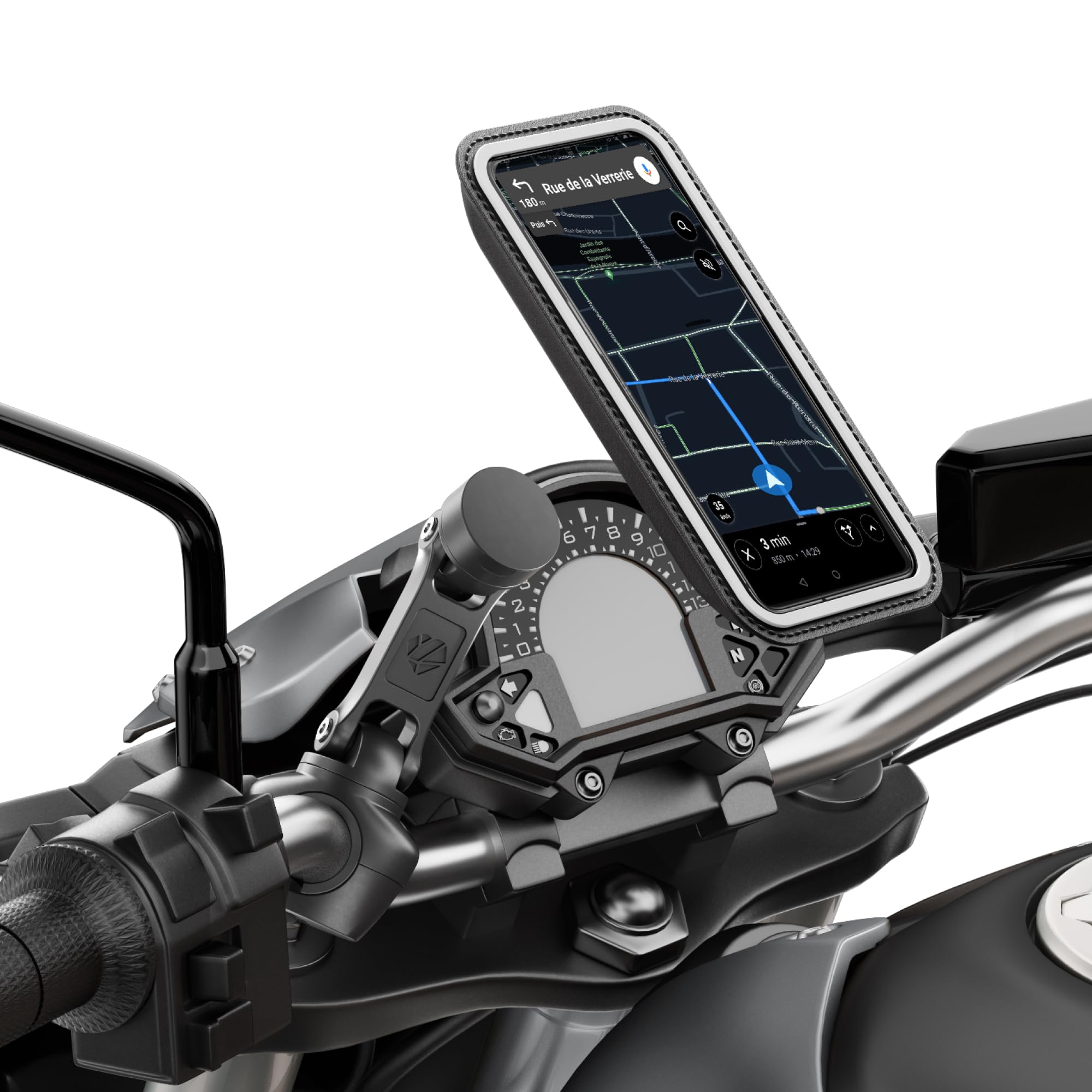 Shapeheart, Soporte movil Moto magnético Pro para Manillar con Extensor. Universal y antivibracion. Porta movil Impermeable para Moto Compatible con Scooter, Bici, Patinete...