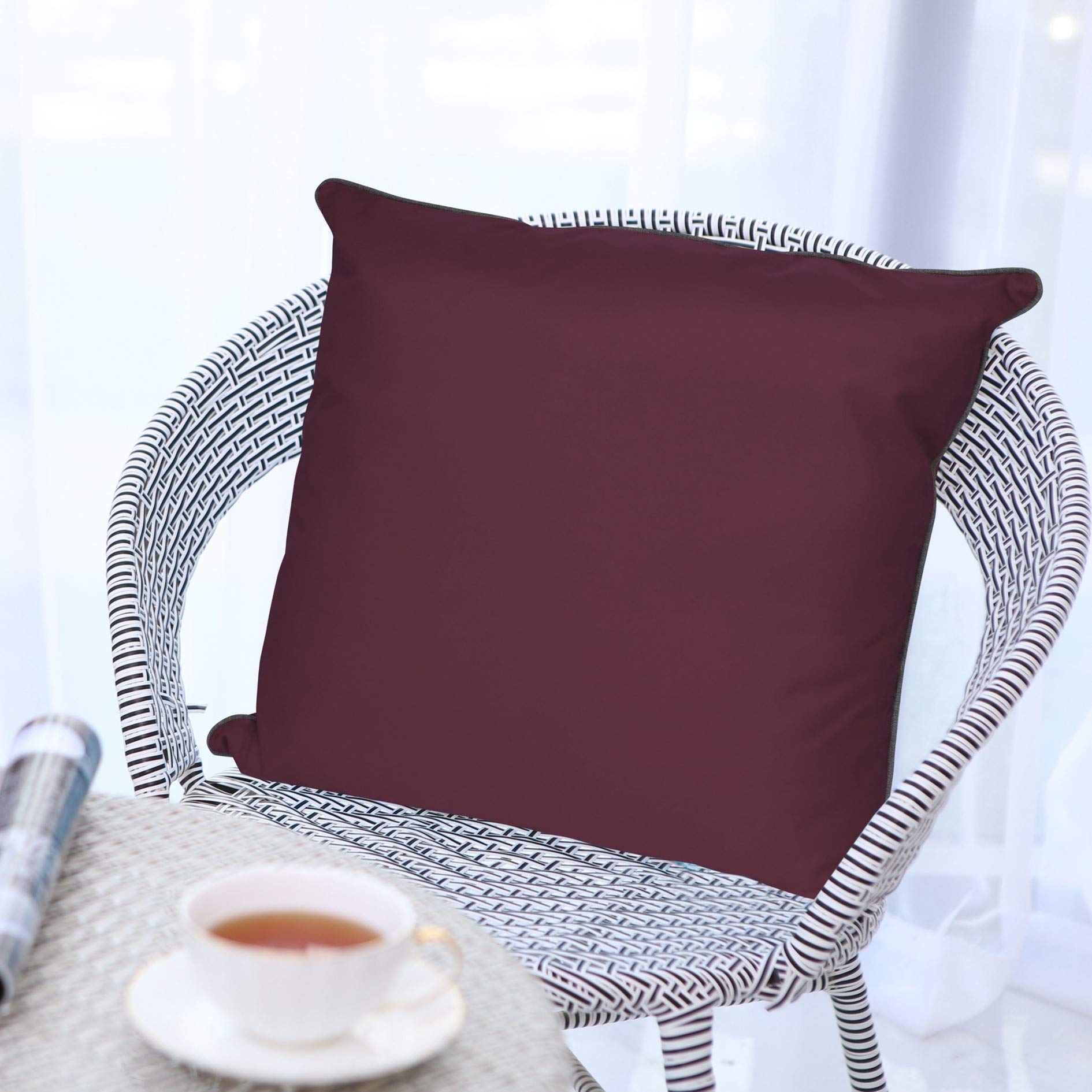 2 Housses De Coussin Imperméables 60x60cm Rouge - Extérieur Jardin Balcon - LILENO HOME