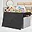 Large Toy Storage Box with Lid, Sturdy Toys Storage Chest Bin Organizer Basket with Dividers for Kids, Boys, Girls, Nursery, Closet, Bedroom, Playroom 26x17 x17 (Black and Grey)