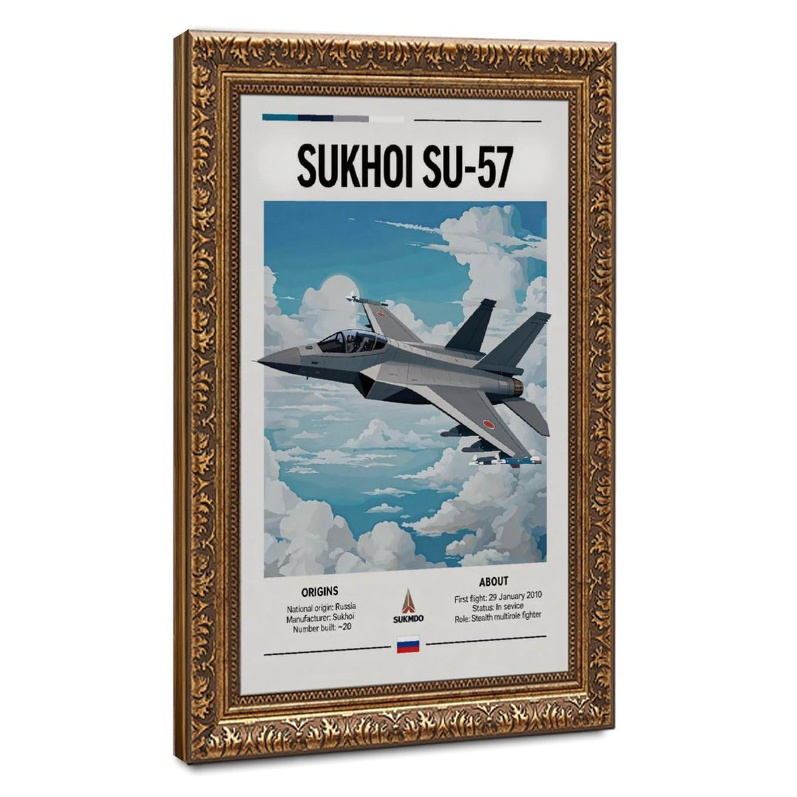 Bareronor Fighter Jet Canvas Poster for Dorm Room Decor Gift