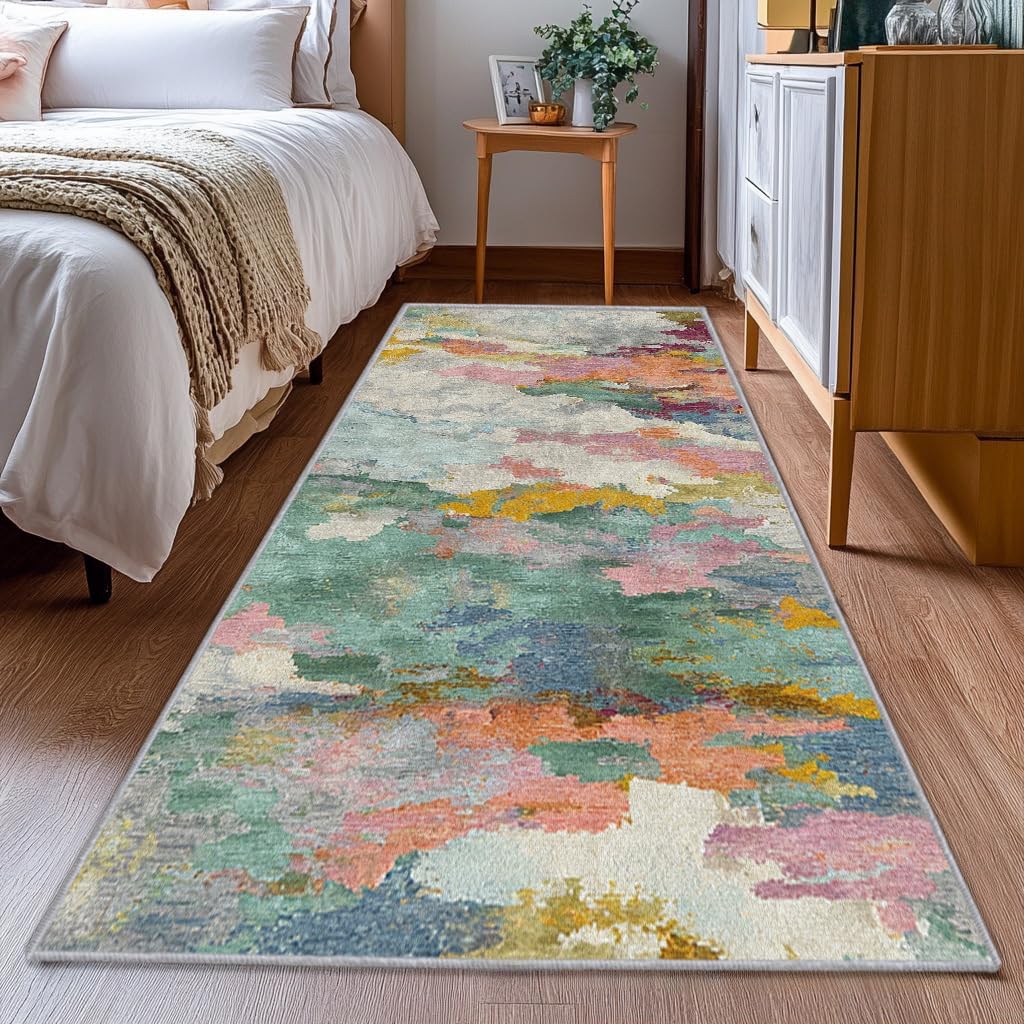 Tapis de couloir antidérapant lavable extra fin motifs antiques