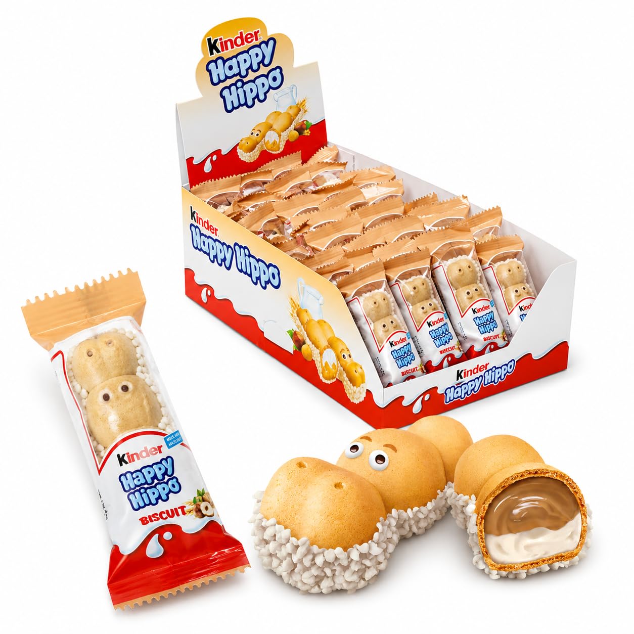 Happy Hippo - Chocolate con Crema de Avellanas - Caja 28 Unidades de 20,7G - Dulces y Chocolates para Mesas Dulces, Regalos Originales, Detalles para Bodas, Comuniones y Cumpleaños