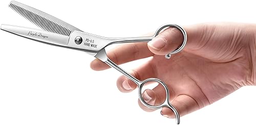 Miniatura 3 de Purple Dragon Tijeras profesionales de aseo de mascotas de 6.5 pulgadas y 46 dientes, tijeras para adelgazar y mezclar perros, recortadora de pelo