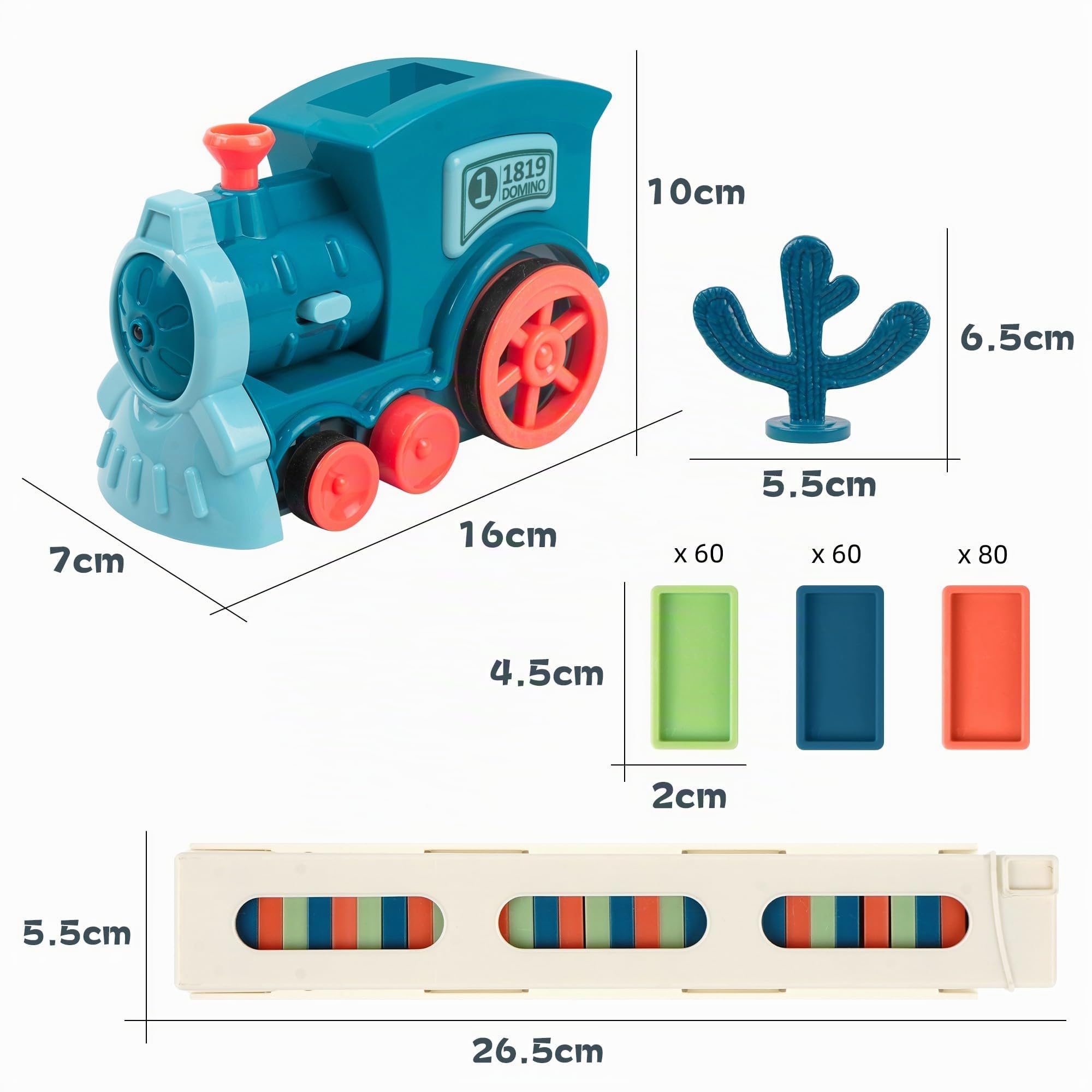 Tren Elettrrico Domino, 200 Pezzi Treno Elettrrico Bambini, Domino Bambini Automatico Treno di Posizione con Luci e Musica, per Ragazze e Ragazzi 3 Anni e Più
