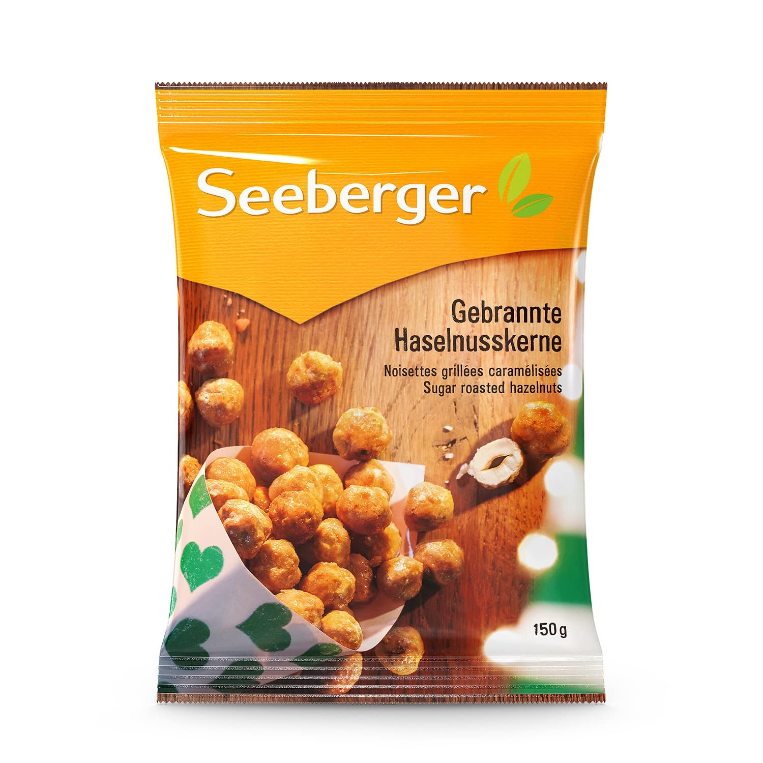 Seeberger Gebrannte Haselnusskerne 5er Pack, Karamellisierte knackige Kerne der Haselnuss zum Genießen - intensiv im Geschmack - glutenfrei, vegan (5 x 150 g)