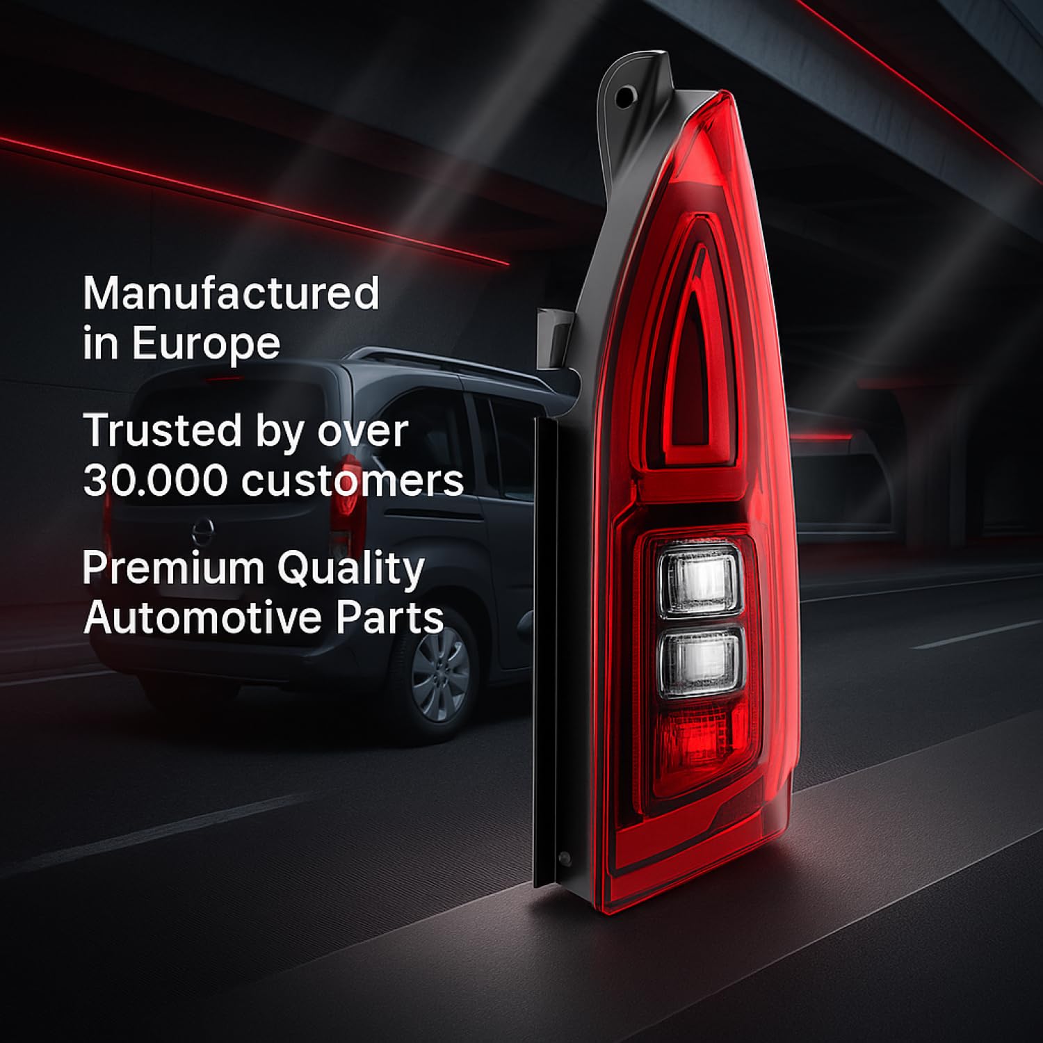 Fanale posteriore posteriore destro compatibile con Peugeot Partner 2019+ Citroen Berlingo 2019+ Toyota Proace City 2019+ Opel Combo 2019+ Fiat Doblo 2022+ E-test 9820555080