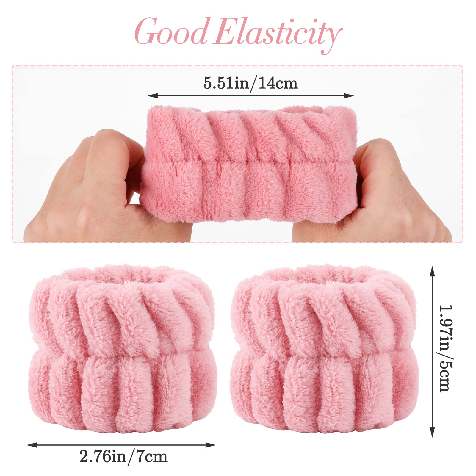 3 Stuks Pols Spa Wasband Hoofdband Set,Pols Zweetband Wassen Gezichtsband Voor Vrouwen Meisjes Make-up,Voorkom Dat Water Naar Beneden Morst Armen Spa Hoofdband Voor Wassen Gezicht Make-up