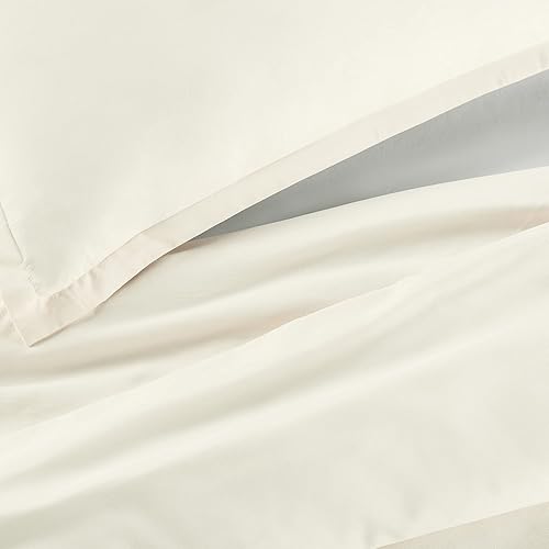 Miniatura 6 de SERTA Simply Clean - Juego de funda de edredón de 3 piezas, ultra suave, hipoalergénico, resistente a las manchas, color marfil, matrimonialqueen