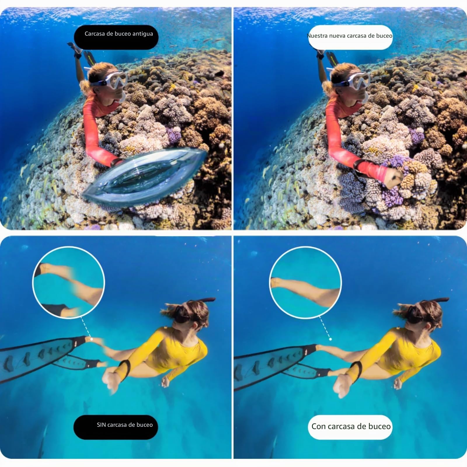 Funda Invisible Protectora para Cámara Subacuática para Insta360 X4