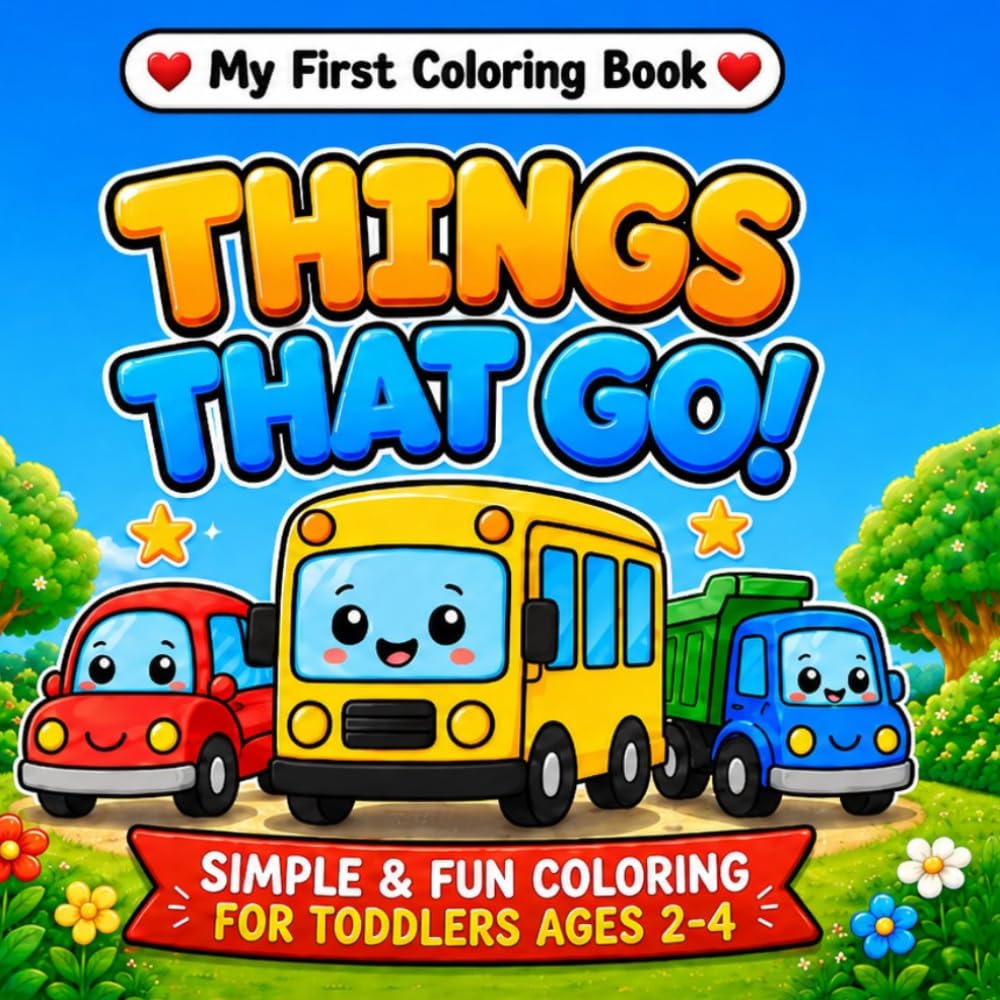 My First Coloring Book: Things That GO!: Simple and Fun Coloring for Toddlers