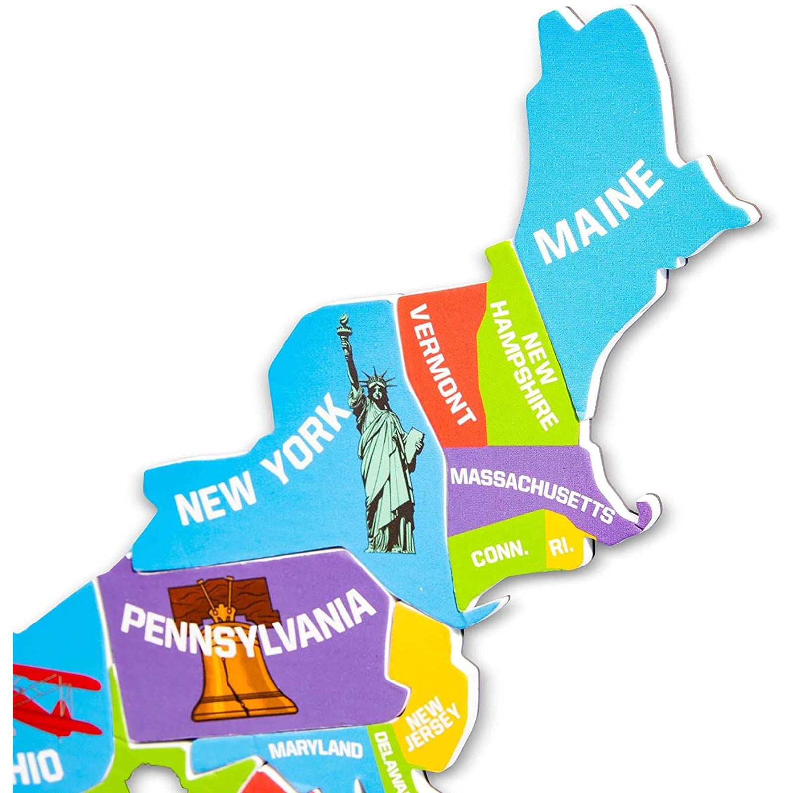 Juvale U.S. Puzzle Map of The United States with 44 Magnetic Pieces (19 x 13 Inches) - Image 2