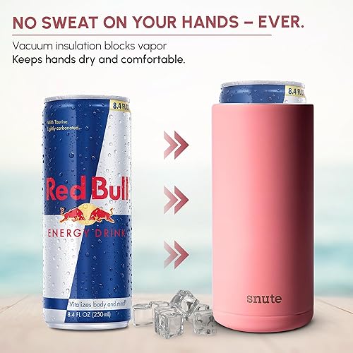 Miniatura 6 de Enfriador de latas delgado 2 en 1 y vaso Enfriador de latas aislado de acero inoxidable para seltzer duro, cerveza, refrescos y bebidas