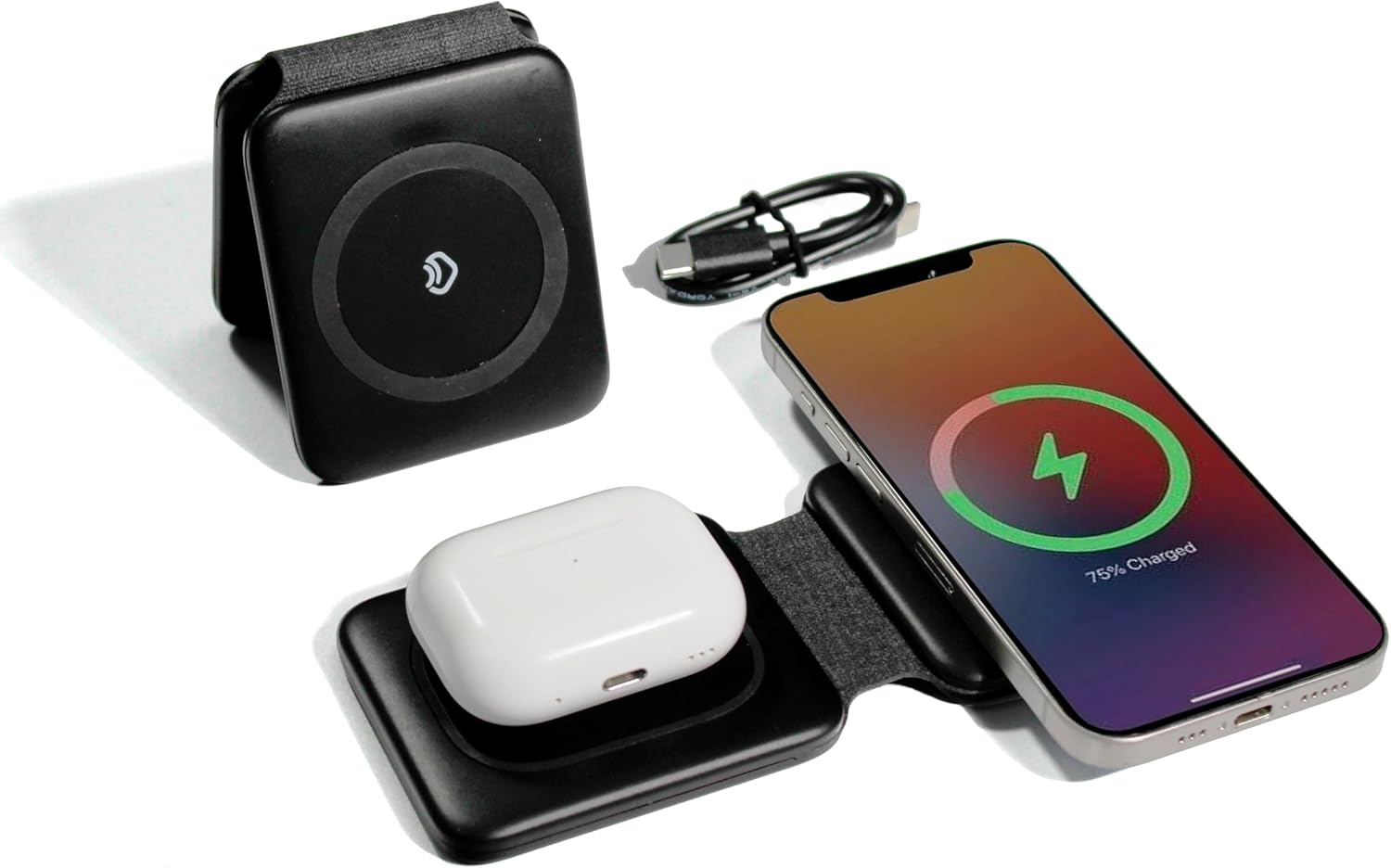 Portable Charger for Magsafe -Travel Iphone Charger- 2 in 1 Foldable Charging Station for Apple Multiple Devices – Magnetic Wireless Charging Pad for IPhone 16 15 14 13 Pro Max Plus & Airpods Portable Charger for Magsafe -Travel Iphone Charger- 2 in 1 Foldable Charging Station for Apple Multiple Devices – Magnetic Wireless Charging Pad for IPhone 16 15 14 13 Pro Max Plus & Airpods