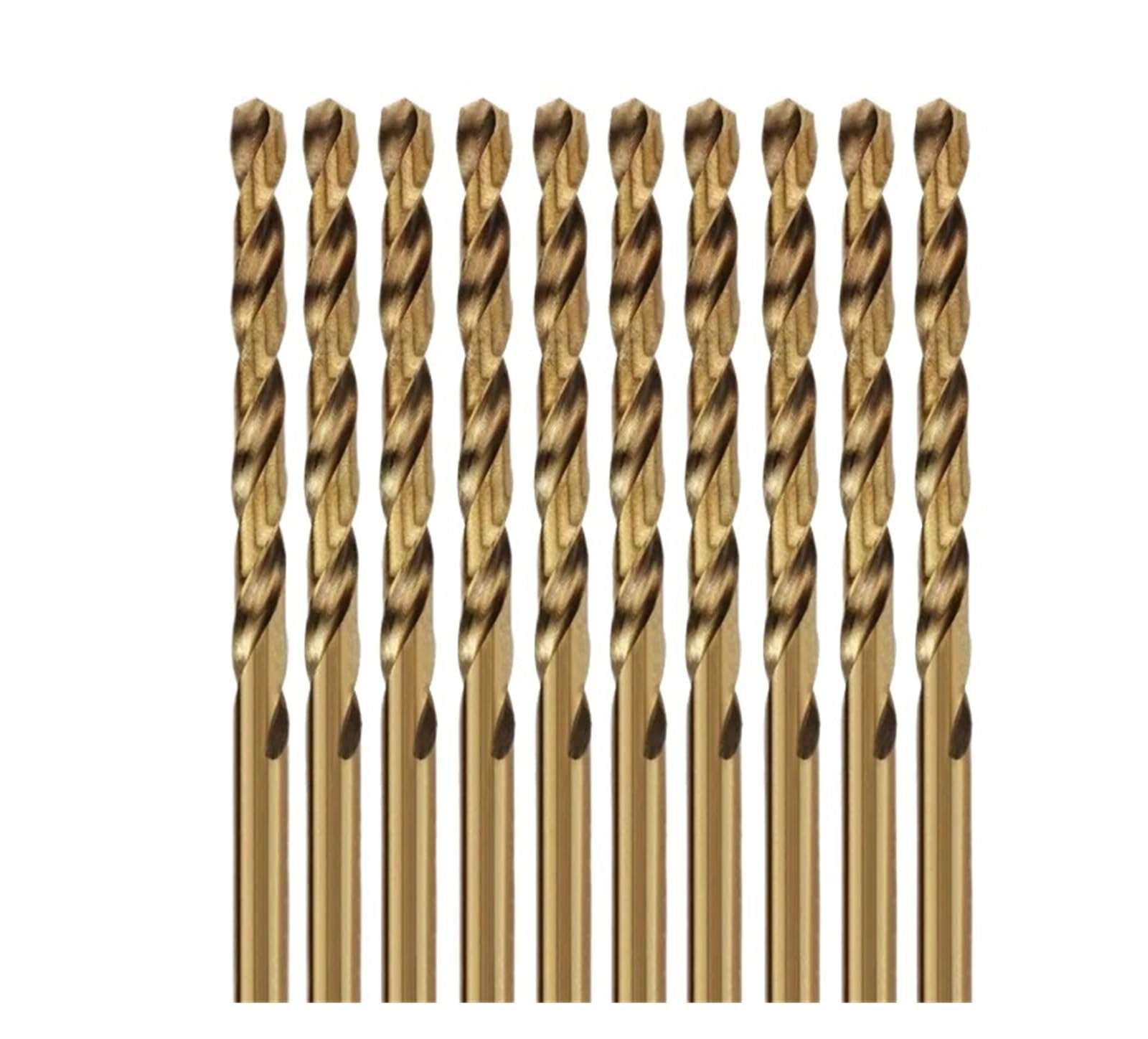 Juego de 10 brocas de acero de alta velocidad con cobalto, broca helicoidal M35, juego de herramientas de acero inoxidable(10.5mm)