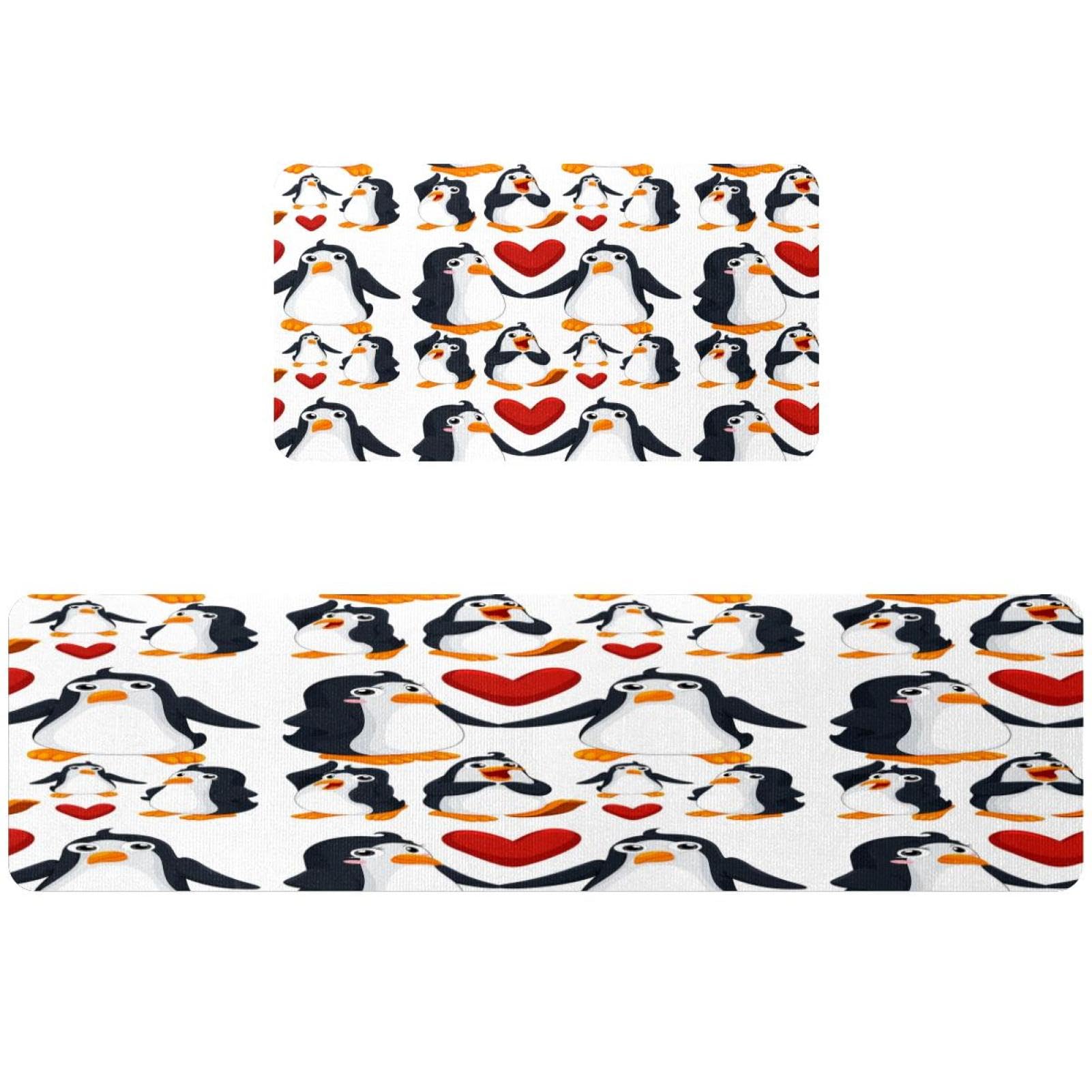 Tapis de cuisine pingouins amoureux lot de 2 pour une maison chaleureuse