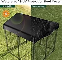 Vista 3 de PawGiant Reemplazo de la cubierta de la perrera para perros al aire libre, cubierta impermeable resistente a los rayos UV para recinto grande de 4 x