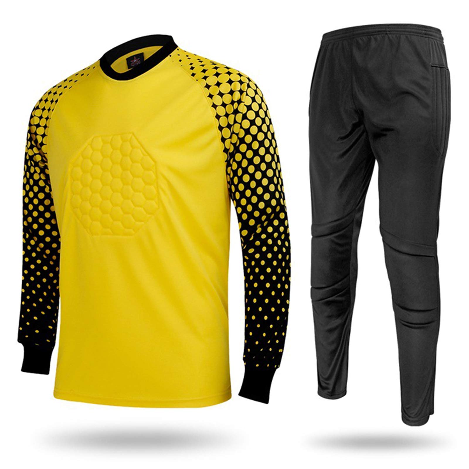 Maillot De Gardien De But Football - Tenue Anti-collision Avec Haut Et Pantalon - Pour Adultes Et Enfants - Taille S Bleu