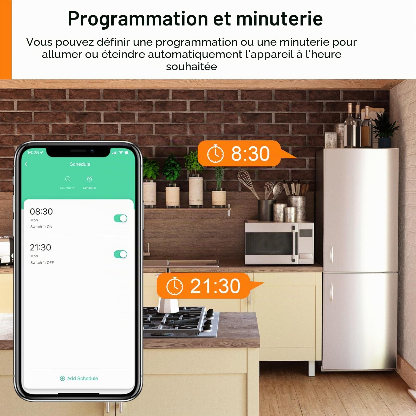 Prise Connectée WiFi Mini Mesure de Consommation Électrique Type F ANTELA Prise Intelligente Compatible avec Alexa Google Home, Smart Life APP, 4PCs