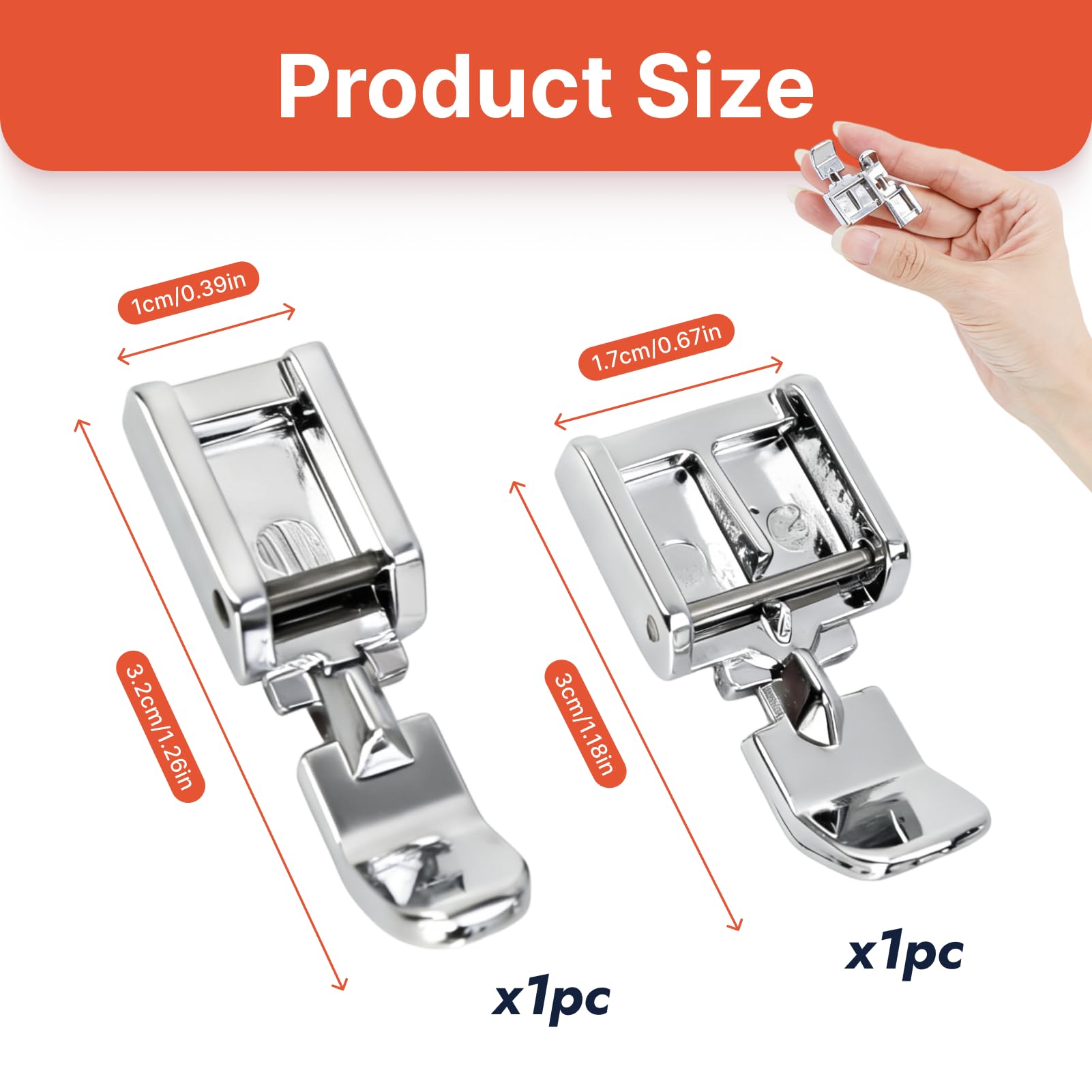 Set 4 Piedini Per Cerniere Per Macchina Da Cucire | P36N P36LN P363 S518N | Per BROTHER E SINGER | In Acciaio Per Precisione