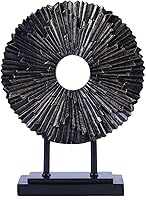 CECKQUE Minimalist Black Magpie Bird Statue - Modern Round Resin Sculpture for Kitchen Cabinet, Living Room Table, Office Shelf Decor