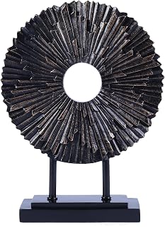 CECKQUE Minimalist Black Magpie Bird Statue - Modern Round Resin Sculpture for Kitchen Cabinet, Living Room Table, Office Shelf Decor