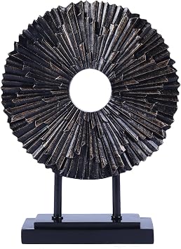 Minimalist Round Statue Above Cabinet Decor Kitchen, Modern Decorative Sculpture Home Decorations for Living Room Coffee Table, Office Decor Items, Center Pieces Decoration Black