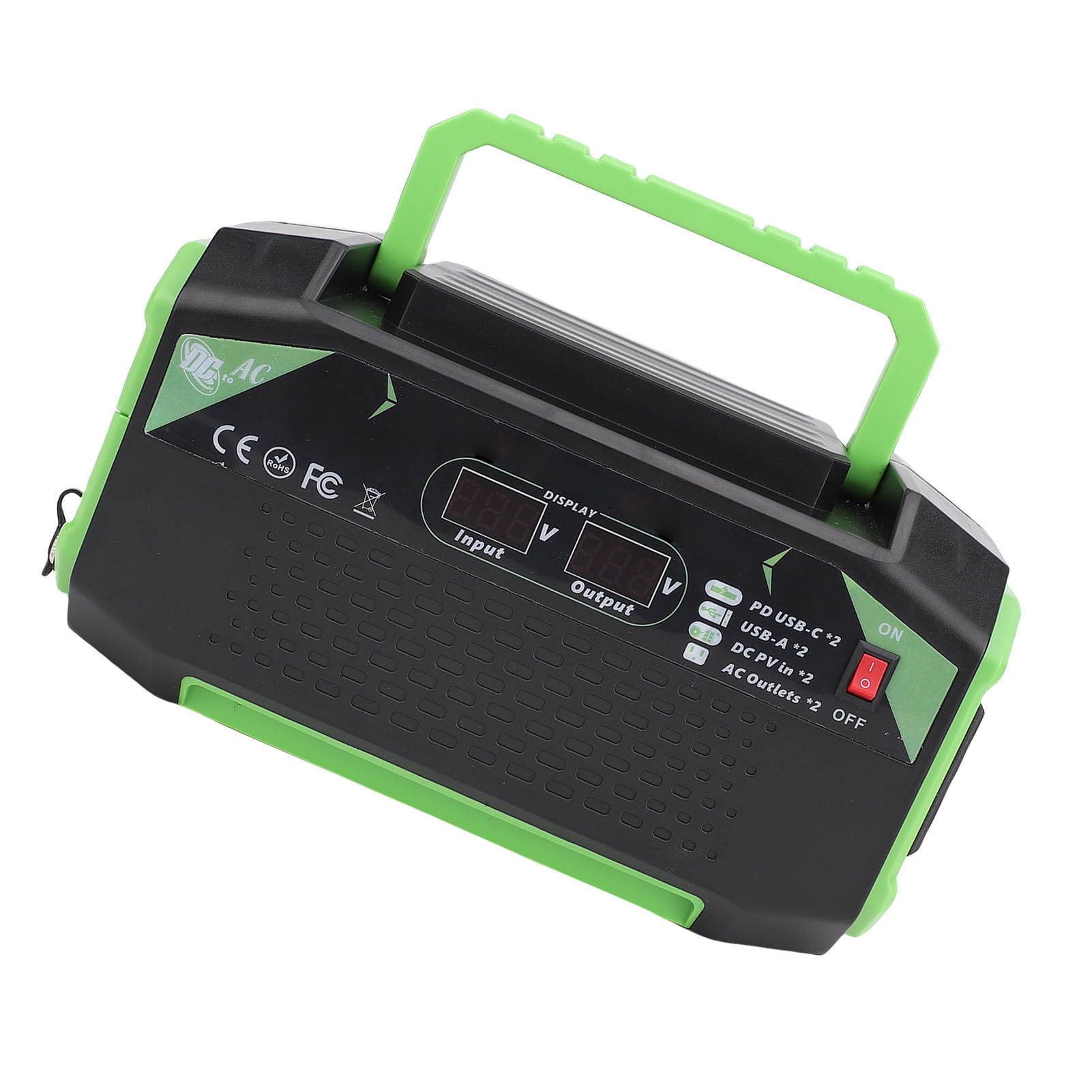 Hyuduo Falownik Samochodowy o Mocy 300 W, materiał ABS, Szybkie ładowanie z 4 Portami USB i 2 Gniazdami Prądu Przemiennego na Wycieczki Drogowe i W Sytuacjach Awaryjnych